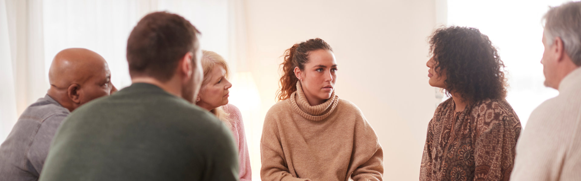 woman talking to her group