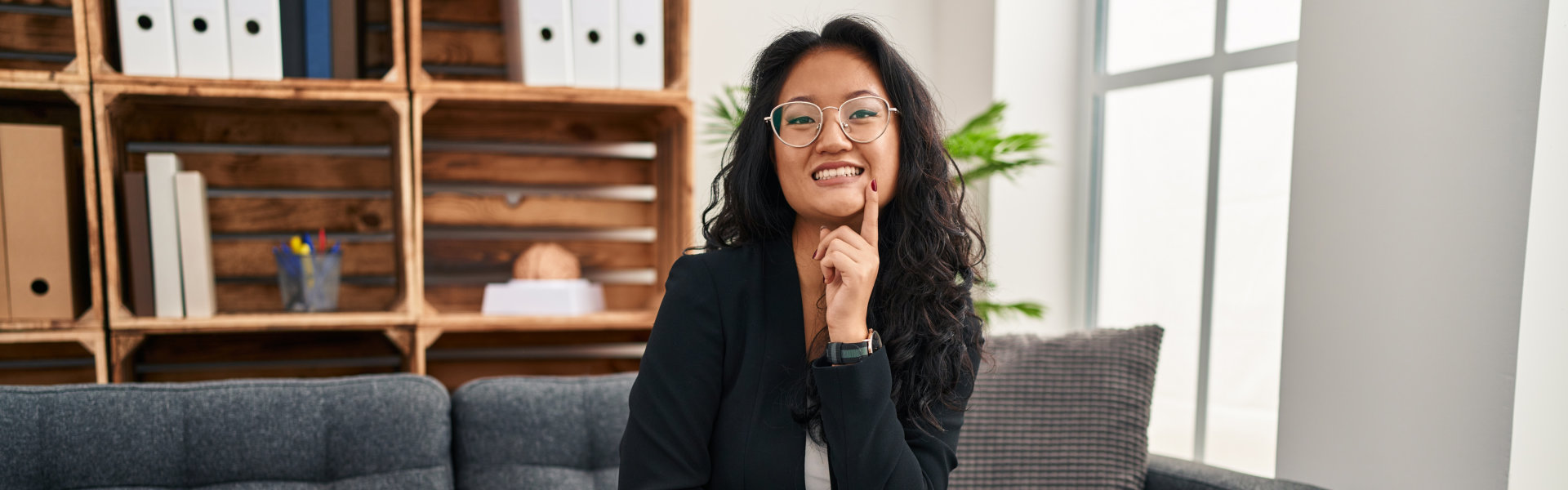 female therapist in her office